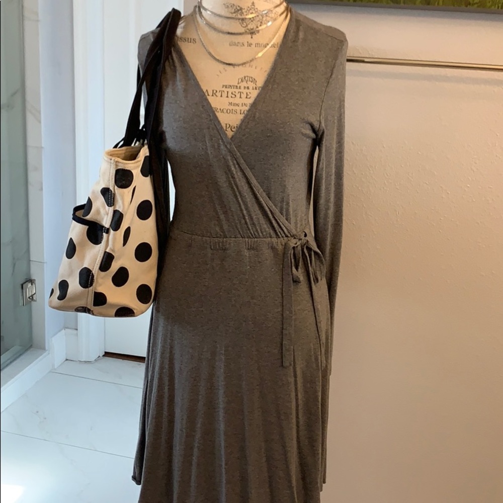 H&M Grey Cotton Knit Jersey dress size M